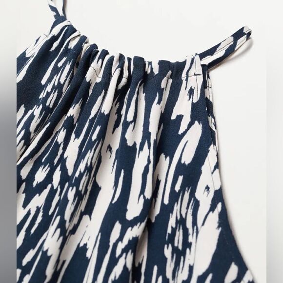 Mango Printed Flowy Viscose Jumpsuit New - Picture 4 of 8